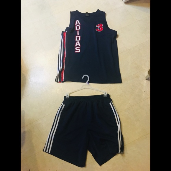 Adidas basketball shorts tank top Climacool L 3 - Picture 1 of 8